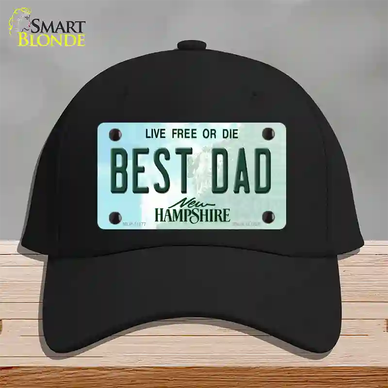 Best Dad New Hampshire State Novelty License Plate Hat Cotton / Black