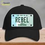 Rebel New Hampshire State Novelty License Plate Hat Cotton / Black