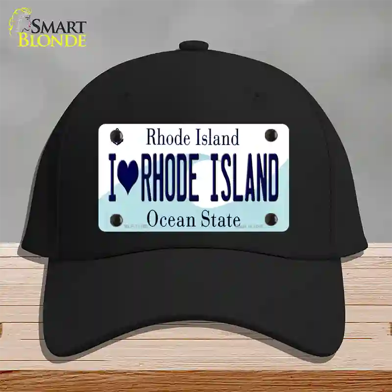 I Love Rhode Island State Novelty License Plate Hat Cotton / Black