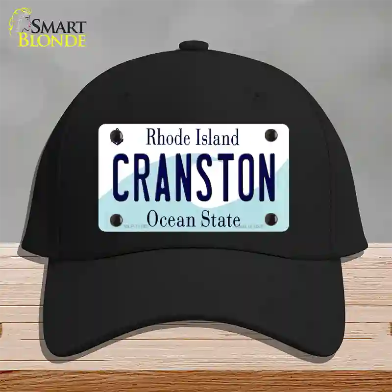 Cranston Rhode Island State Novelty License Plate Hat Cotton / Black