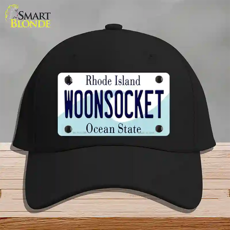 Woonsocket Rhode Island State Novelty License Plate Hat Cotton / Black