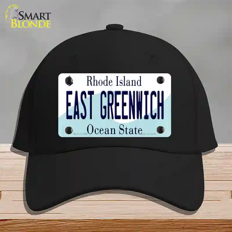 East Greenwich Rhode Island State Novelty License Plate Hat Cotton / Black