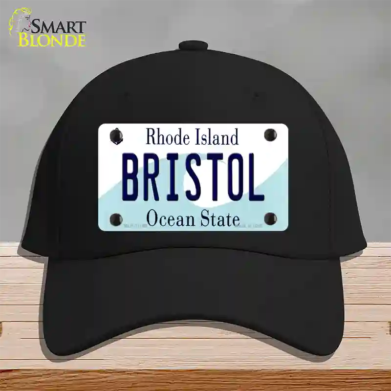 Bristol Rhode Island State Novelty License Plate Hat Cotton / Black