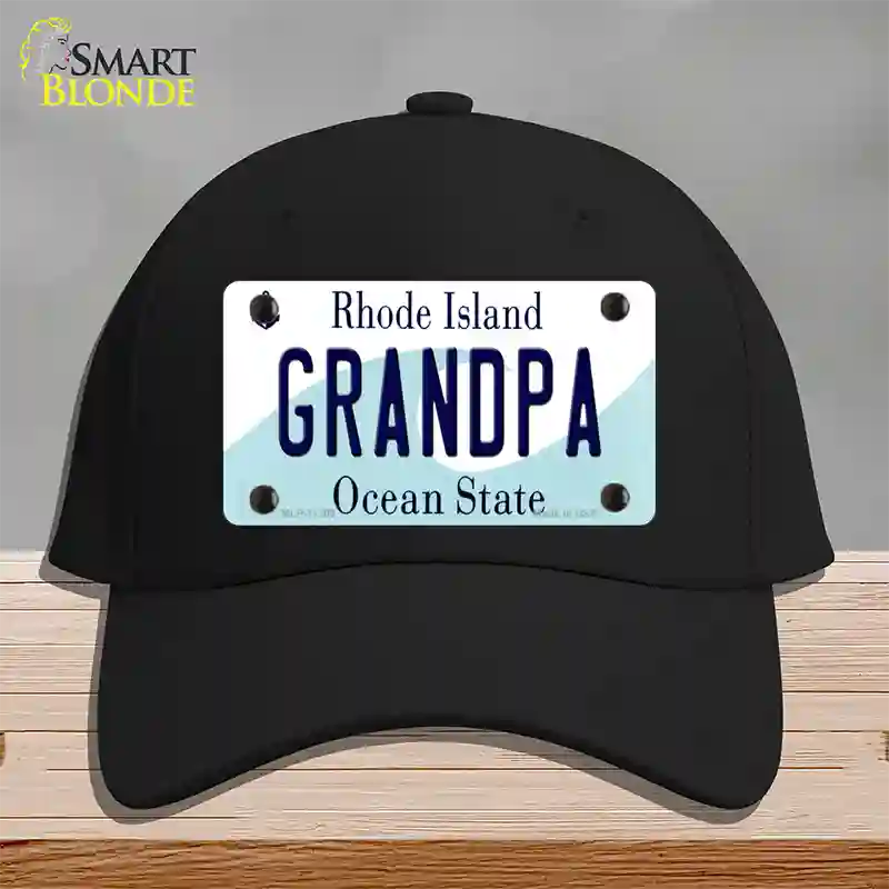 Grandpa Rhode Island State Novelty License Plate Hat Cotton / Black