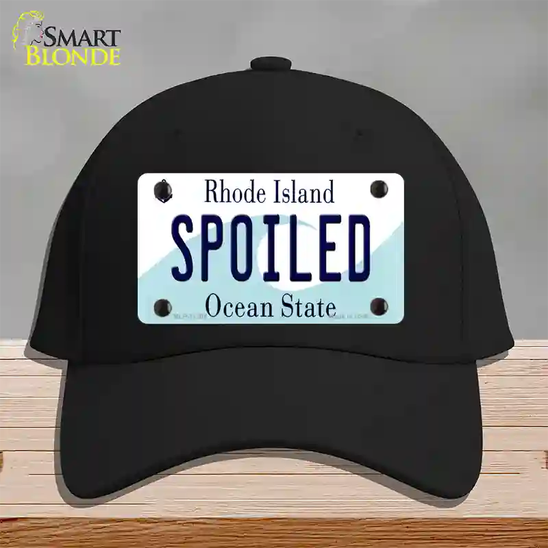 Spoiled Rhode Island State Novelty License Plate Hat Cotton / Black