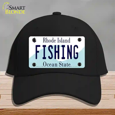 Fishing Rhode Island State Novelty License Plate Hat Cotton / Black