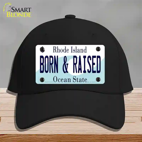 Born and Raised Rhode Island State Novelty License Plate Hat Cotton / Black