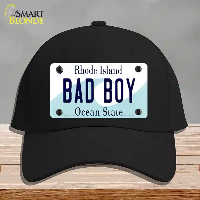 Bad Boy Rhode Island State Novelty License Plate Hat Cotton / Black