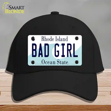 Bad Girl Rhode Island State Novelty License Plate Hat Cotton / Black