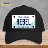 Rebel Rhode Island State Novelty License Plate Hat Cotton / Black