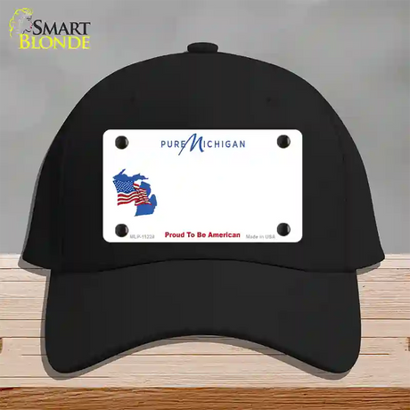 Pure Michigan Proud To Be American Novelty License Plate Hat Cotton / Black