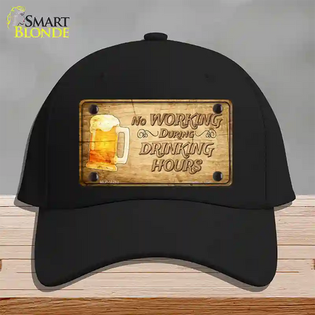 No Working During Drinking Hours Novelty License Plate Hat Cotton / Black