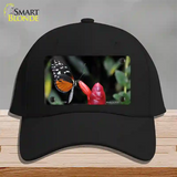 Butterfly On Red Flower Novelty License Plate Hat Cotton / Black