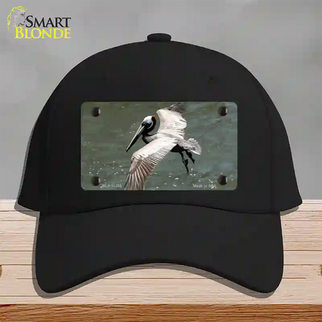 Pelican In Flight Novelty License Plate Hat Cotton / Black