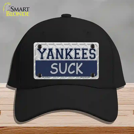 Yankees Suck Novelty License Plate Hat Cotton / Black