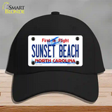 Sunset Beach North Carolina State Novelty License Plate Hat Cotton / Black