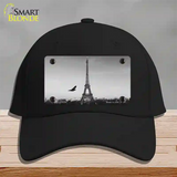 Eiffel Tower Black and White With Bird Novelty License Plate Hat Cotton / Black