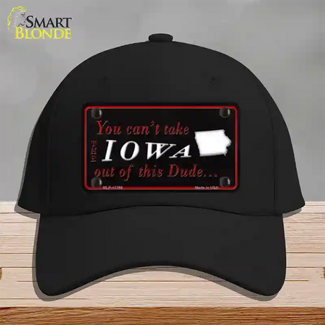 Iowa Dude Novelty License Plate Hat Cotton / Black