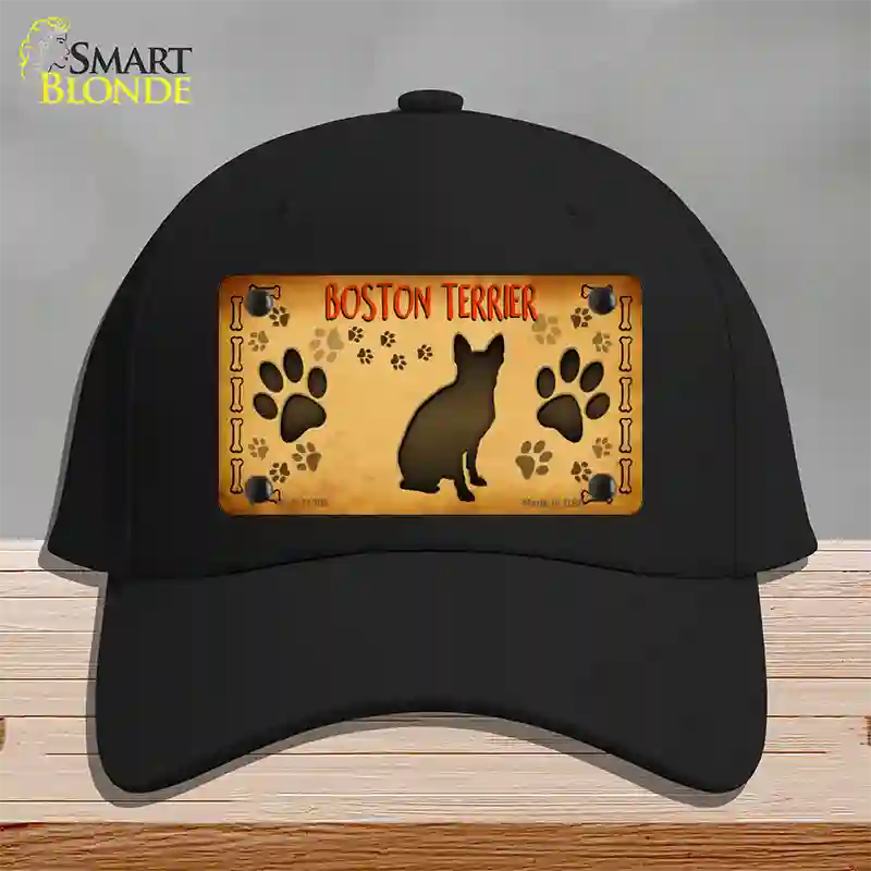 Boston Terrier Novelty License Plate Hat Cotton / Black