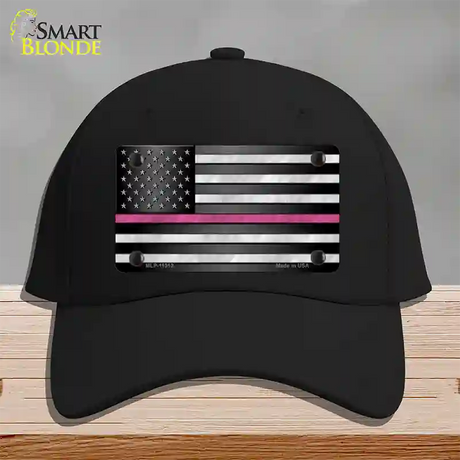 Thin Pink Line Novelty License Plate Hat Cotton / Black