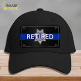 Thin Blue Line Retired Police Novelty License Plate Hat Cotton / Black