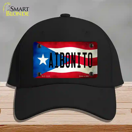 Aibonito Puerto Rico Flag Novelty License Plate Hat Cotton / Black