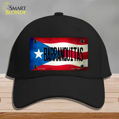 Barranquitas Puerto Rico Flag Novelty License Plate Hat Cotton / Black