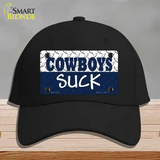 Cowboys Suck Novelty License Plate Hat Cotton / Black