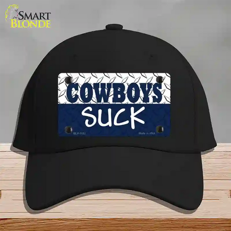 Cowboys Suck Novelty License Plate Hat Cotton / Black