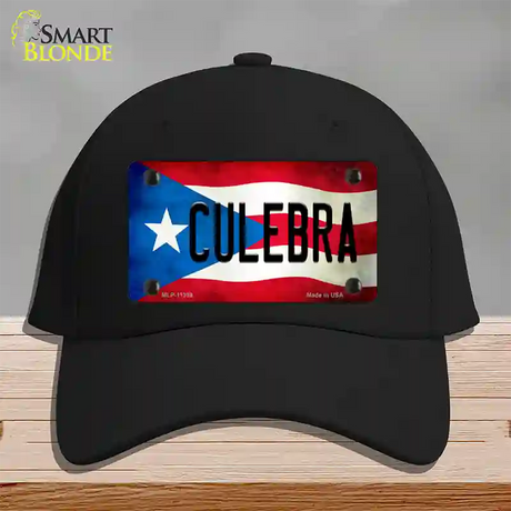 Culebra Puerto Rico Flag Novelty License Plate Hat Cotton / Black