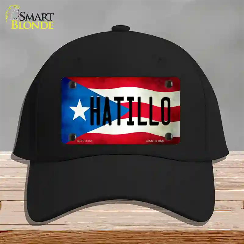 Hatillo Puerto Rico Flag Novelty License Plate Hat Cotton / Black