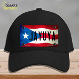 Jayuya Puerto Rico Flag Novelty License Plate Hat Cotton / Black