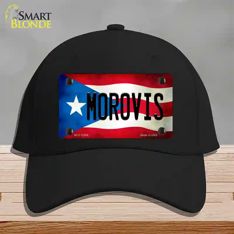 Morovis Puerto Rico Flag Novelty License Plate Hat Cotton / Black