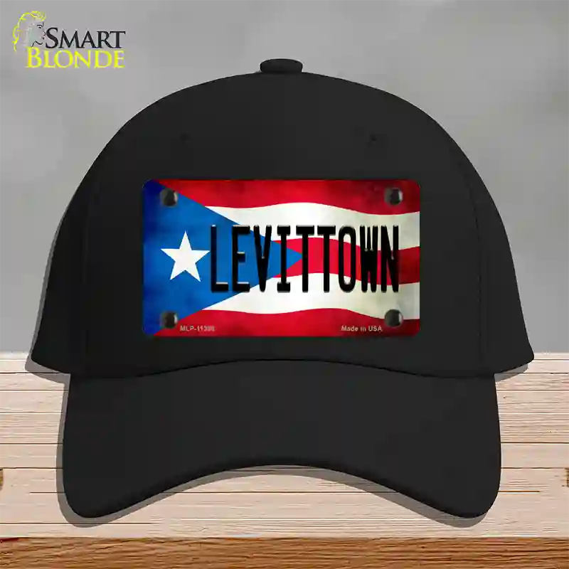 Levittown Puerto Rico Flag Novelty License Plate Hat Cotton / Black