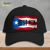 Best Mom Puerto Rico Flag Novelty License Plate Hat Cotton / Black