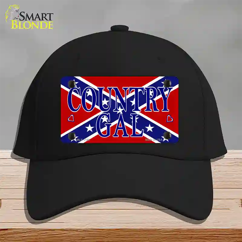 Confederate Country Gal Novelty License Plate Hat Cotton / Black