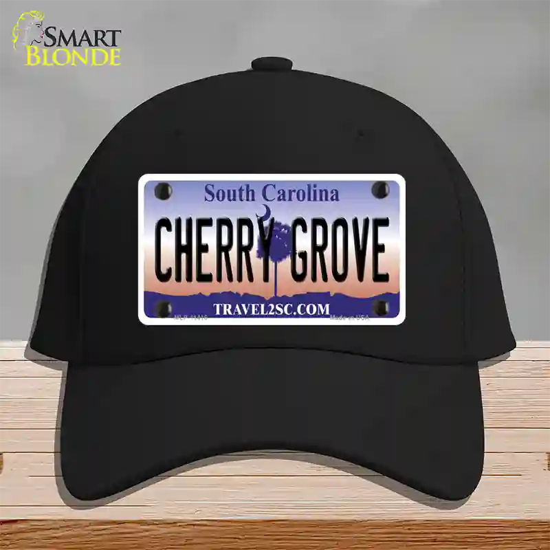 Cherry Grove South Carolina Novelty License Plate Hat Cotton / Black