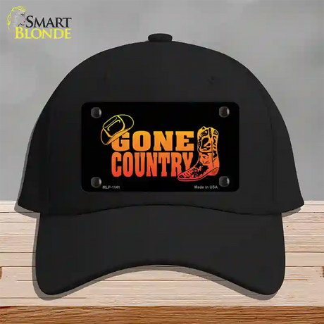 Gone Country Novelty License Plate Hat Cotton / Black