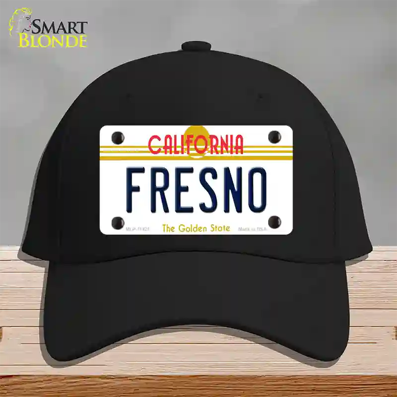 Fresno California Novelty License Plate Hat Cotton / Black