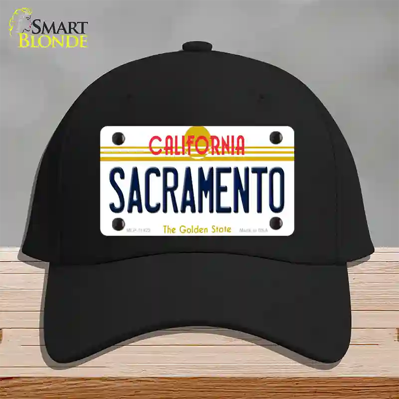 Sacramento California Novelty License Plate Hat Cotton / Black