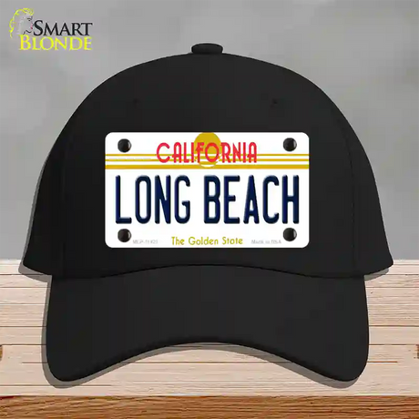 Long Beach California Novelty License Plate Hat Cotton / Black