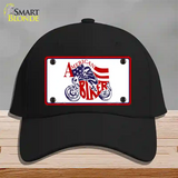 American Patriotic Biker Novelty License Plate Hat Cotton / Black