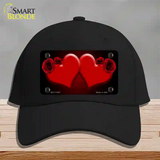 Hearts Over Roses In Red Novelty License Plate Hat Cotton / Black