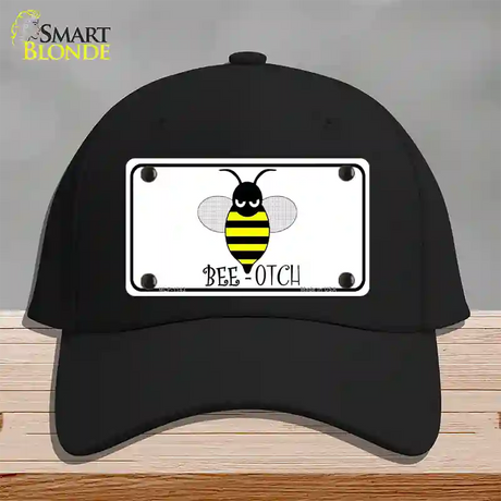 Bee-otch Novelty License Plate Hat Cotton / Black