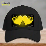 Hearts Over Roses In Yellow Novelty License Plate Hat Cotton / Black