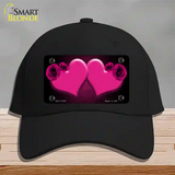 Hearts Over Roses In Pink Novelty License Plate Hat Cotton / Black