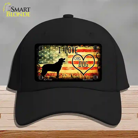 I Love My Dog Novelty License Plate Hat Cotton / Black