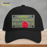 Happiness Way Of Life Ball Novelty License Plate Hat Cotton / Black