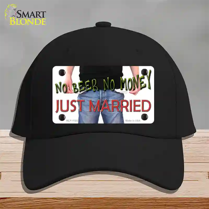 No Beer No Money Just Married Novelty License Plate Hat Cotton / Black