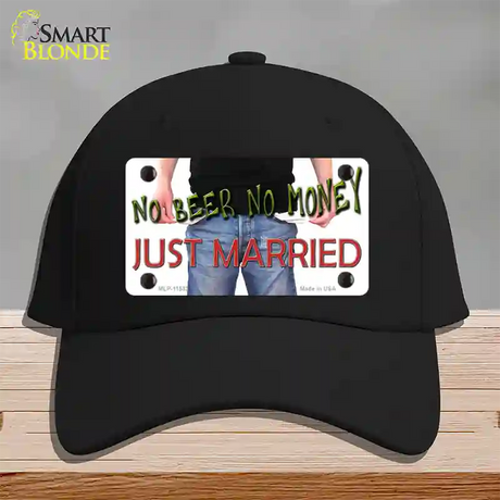 No Beer No Money Just Married Novelty License Plate Hat Cotton / Black